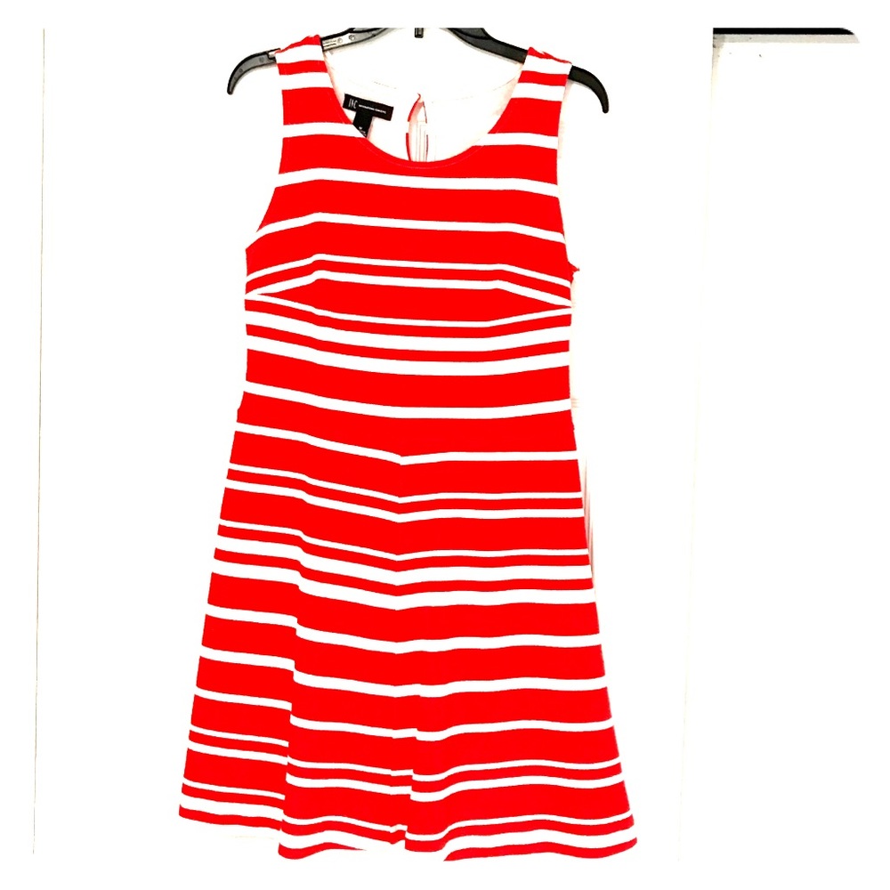 INC from Macy’s red and white striped Dress